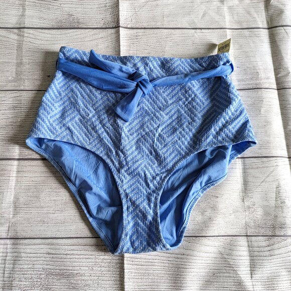 NWT Aerie high waist full coverage bikini bottom xsmall blue - Picture 1 of 9